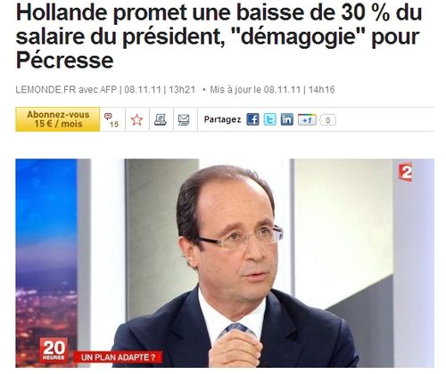 Hollande à 30 %